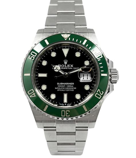 rolex submariner date green dial men's|rolex submariner date 126610lv.